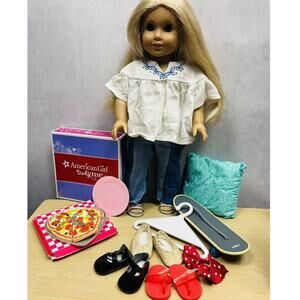 VGT American Girl Julie Albright Doll w/Accessories, Skate Board, Pizza, Shoes